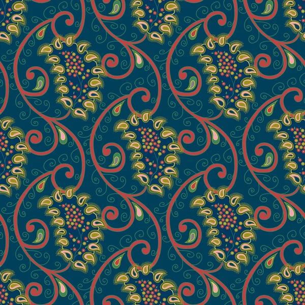 Patrón de paisley floral vector sin costuras — Archivo Imágenes Vectoriales