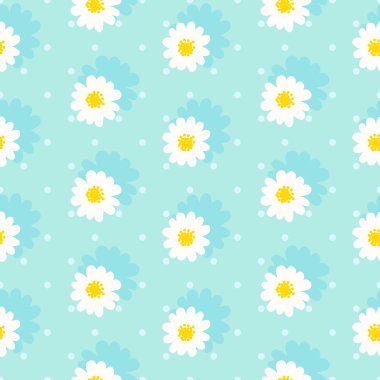 Beyaz papatya seamless modeli