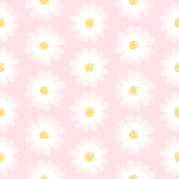 White daisy seamless pattern — Stock Vector