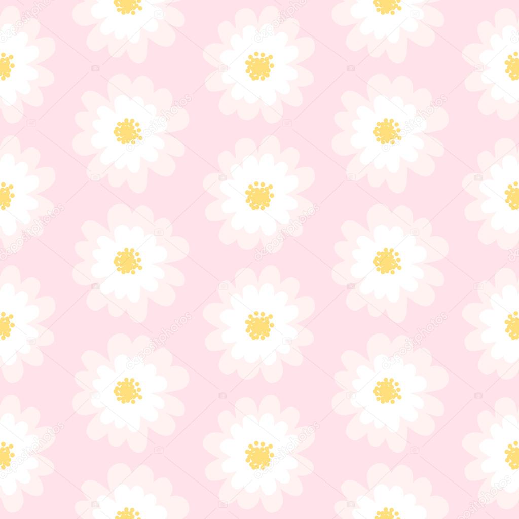 White daisy seamless pattern