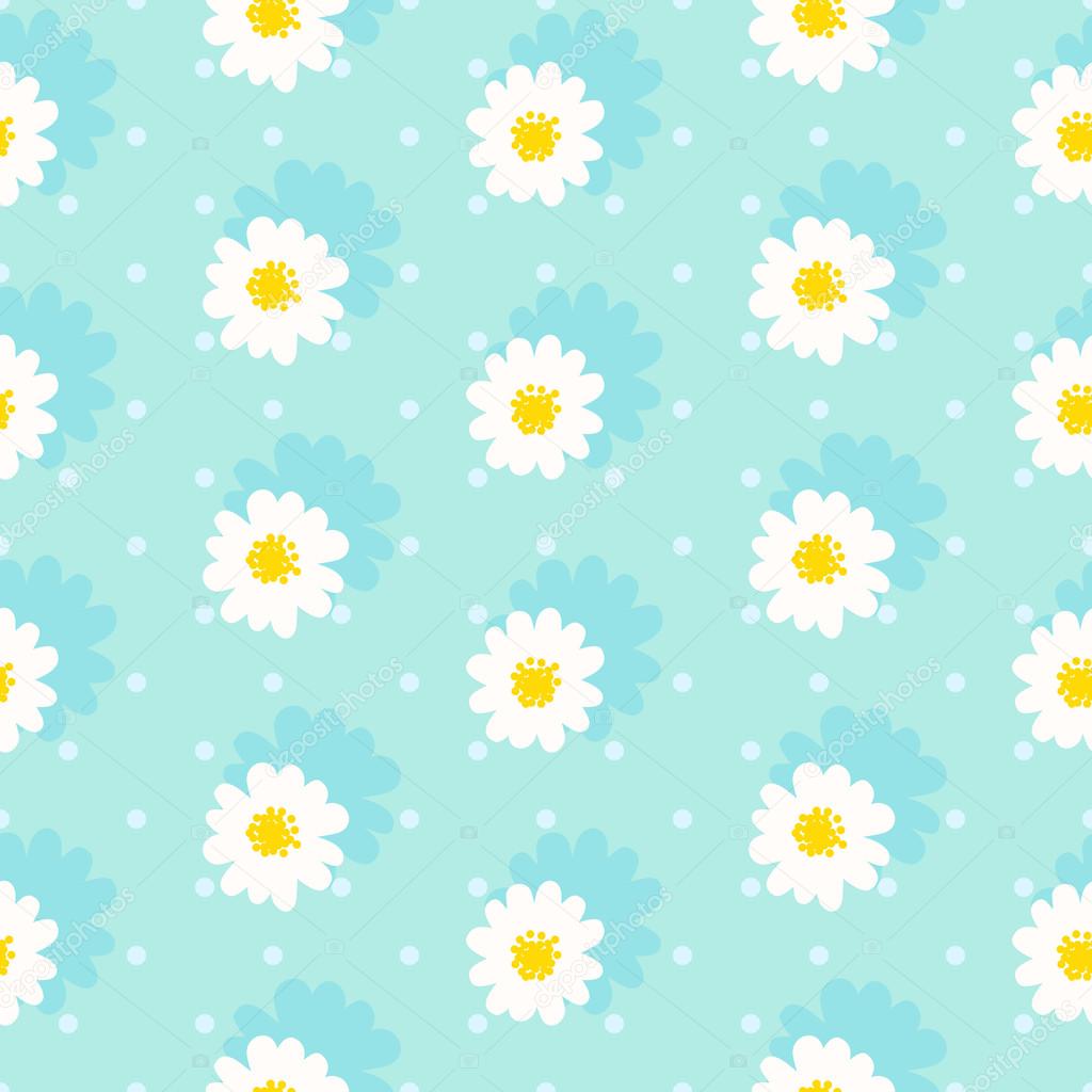 White daisy seamless pattern