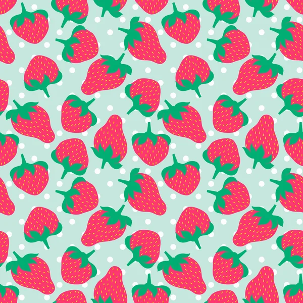 Patrón de vector sin costuras con fresas — Vector de stock