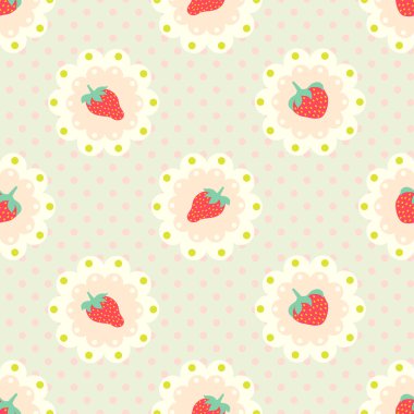 Retro çilek deseni.