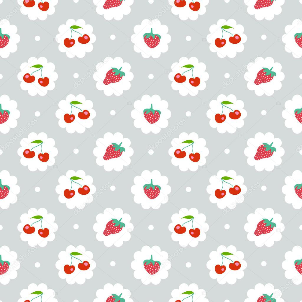 Seamless pattern with sweet fruits