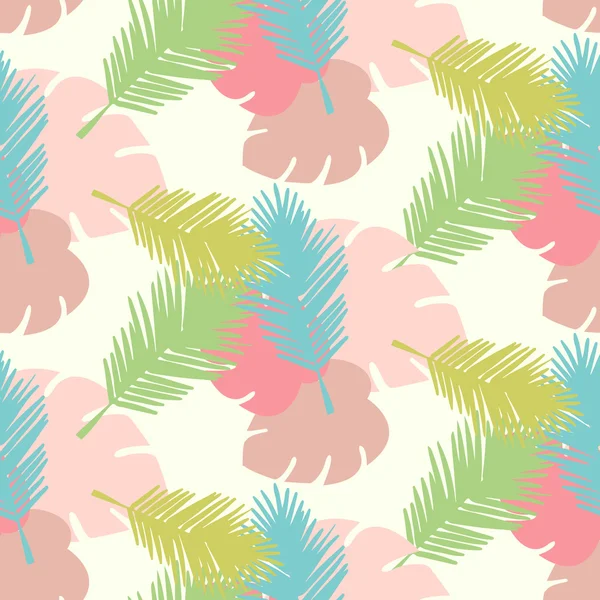 Folhas de palma tropicais sem costura — Vetor de Stock