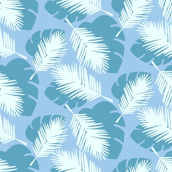 Feuilles de palmiers tropicaux sans couture — Image vectorielle