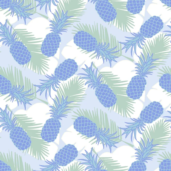 Seamless tropical pineapple pattern — Stock Vector