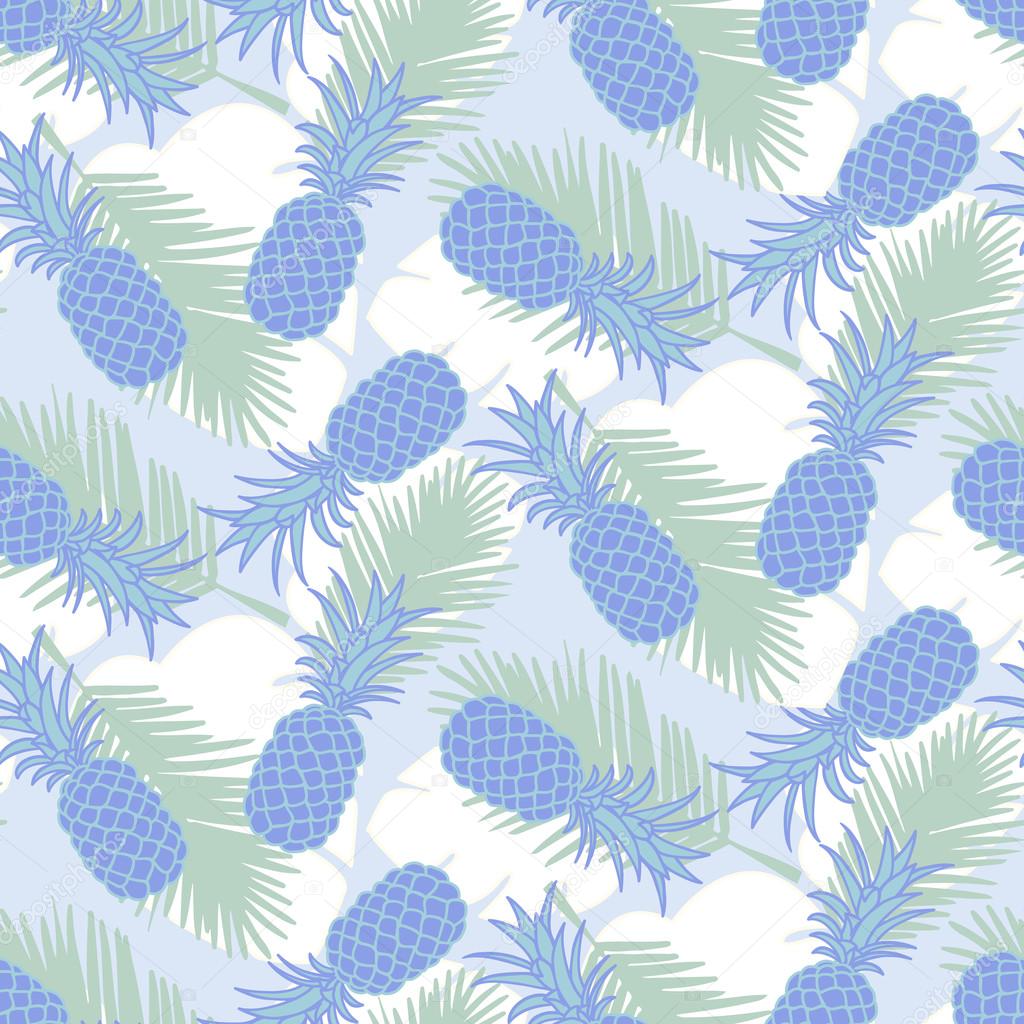 Seamless tropical pineapple pattern