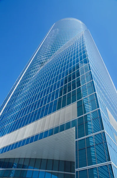 Cuatro torres pénzügyi központjában Madrid, a 4 lehet, 2013. Ezek az épületek az a legmagasabb felhőkarcoló Spanyolországban, a 250 méter. — Stock Fotó