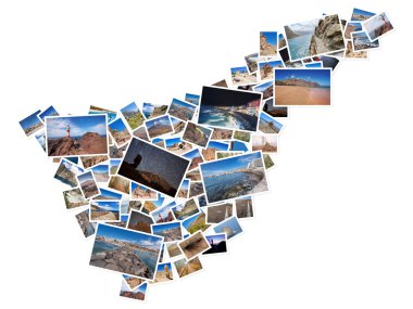 Tenerife adası, sürüm 6 şeklini oluşturan Tenerife benim en iyi seyahat fotoğrafları bir kolaj.