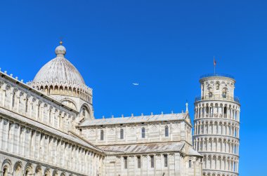 Pisa Kulesi manzara mucize Meydanı. Pisa, İtalya.