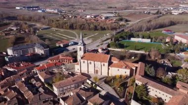 Lerma 'nın havadan görünüşü, Burgos bölgesindeki bir ortaçağ köyü, Castilla y Leon, İspanya.