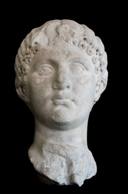 Antik Roma heykel izole siyah arka plan üzerine