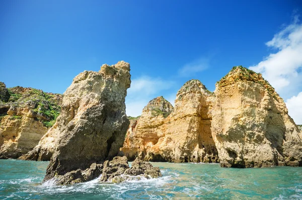 Vista panorámica de un paisaje costero en Lagos, Algarve, Portugal —  Fotos de Stock