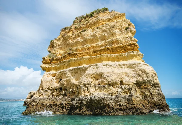Vista panorámica de un paisaje costero en Lagos, Algarve, Portugal — Foto de Stock