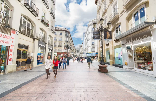 ZARAGOZA, SPAIN - MAY 20: people walking in a famous commercial