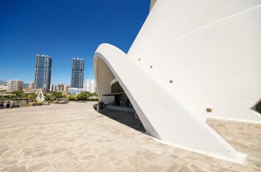 Auditorio de bina Santiago Calatrava Valls tarafından tasarlanmış Tenerife - fütüristik ve ilham organik şekillerde