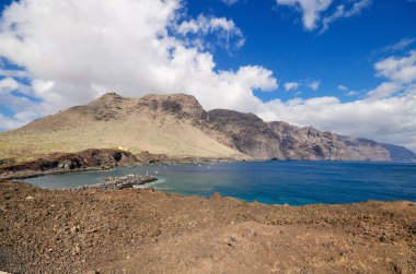 Doğal kıyı şeridi manzara, Punta de Teno, Tenerife Kanarya Adaları, İspanya.
