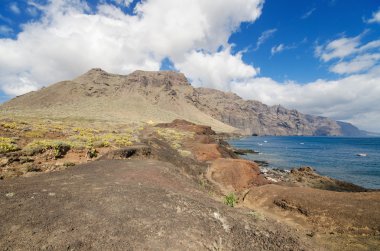 Doğal kıyı şeridi manzara, Punta de Teno, Tenerife Kanarya Adaları, İspanya.