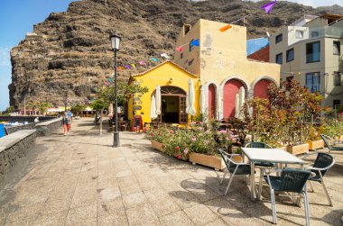 TAZACORTE, SPAIN - JULY 12: Scenic view of a boulevard on July 12, 2015 in Tazacorte, La Palma, Canary Islands, Spain.