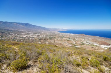 Scenic view of Guimar valley, in south Tenerife, Canary islands, Spain. clipart