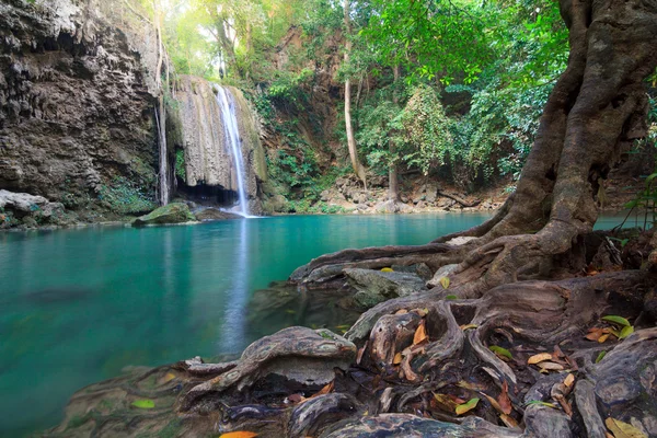 Erawan waterval in Nationaal Park Stockfoto