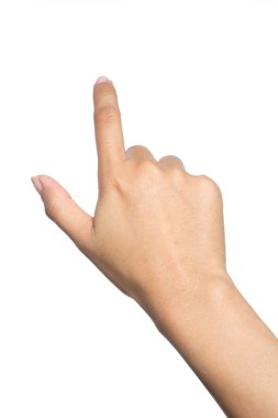 Beyaz arka plan üzerinde dokunmadan el