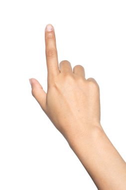 Beyaz arka plan üzerinde dokunmadan el