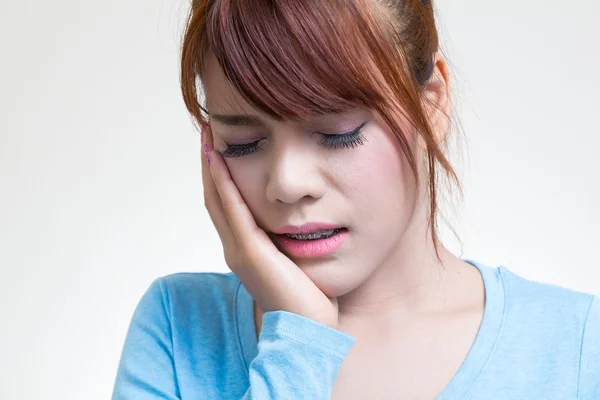 Asian women toothache — Stock Photo, Image