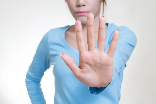 Asiatische Frauen zeigen Stopp-Geste — Stockfoto