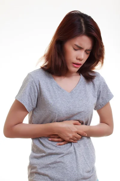 Dolor de estómago mujer — Foto de Stock