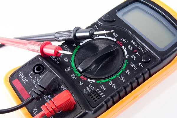 Digital multimeter on white background — Stock Photo, Image