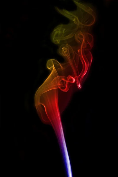 Colorful smoke of Joss stick — Stock Photo, Image