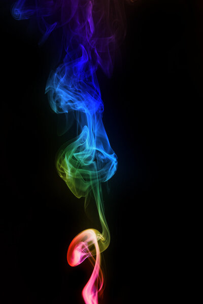 Abstract background, colorful smoke of Joss stick