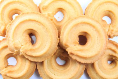 Çerezler üzerinde beyaz backgrond