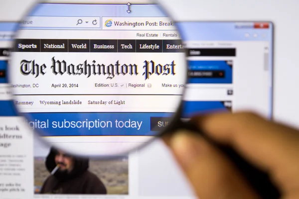 Monitor de formulario del sitio web del Washington Post — Foto de Stock