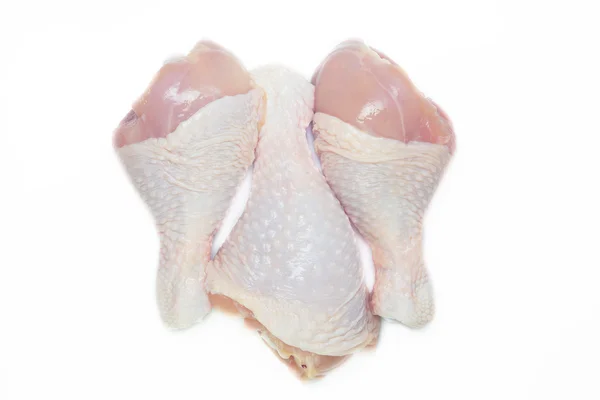 흰색 바탕에 닭 다리 — 스톡 사진