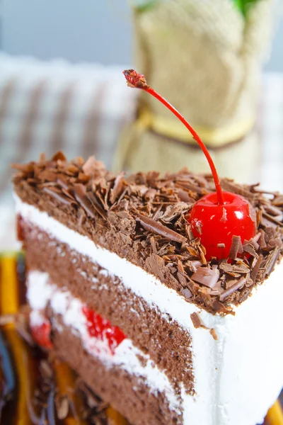 Pastel de chocolate en el plato — Foto de Stock