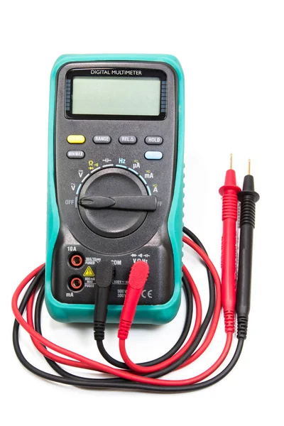 Elektrisches Multimeter auf weiß — Stockfoto