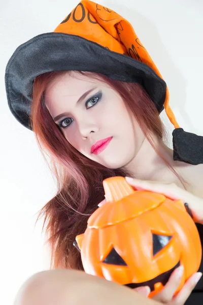 Kvinnor i begreppet halloween — Stockfoto