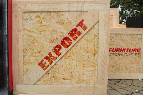Wooden box export — Stock Photo, Image