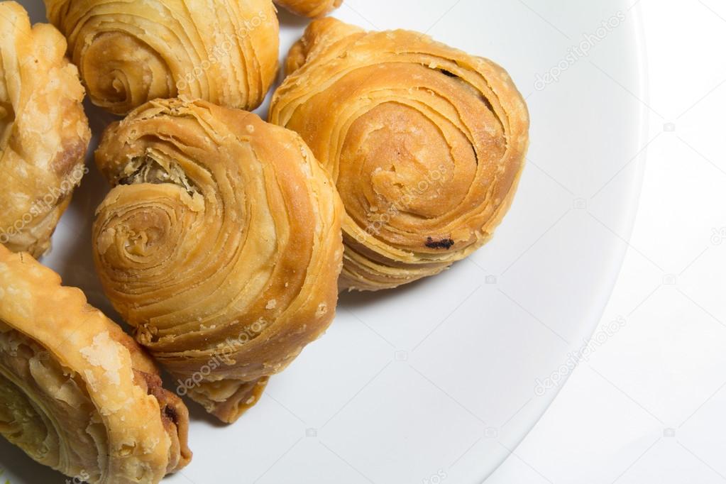 curry puff on white background