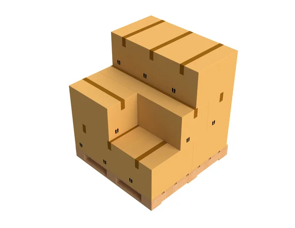 Cardboard Boxes  on pallet — Stock Photo, Image