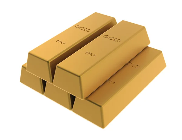 Золото бари 3d — стокове фото