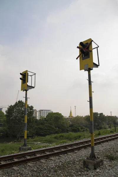 Järnvägen trafikljus — Stockfoto