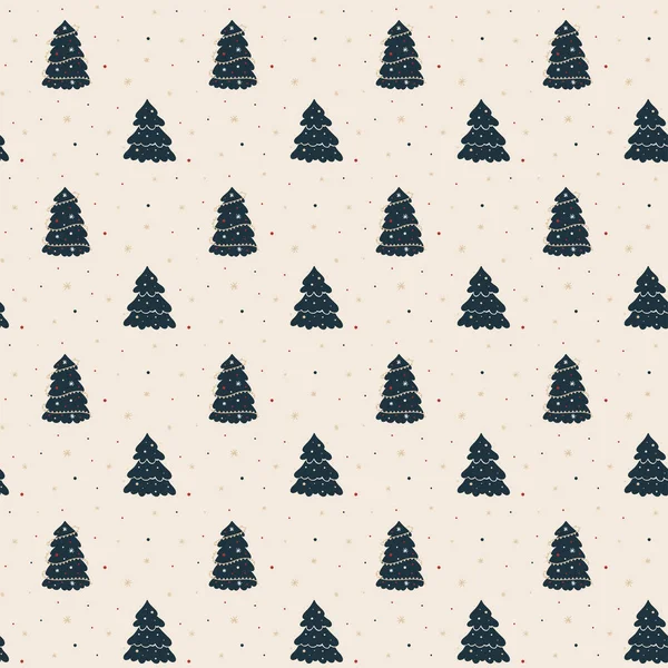 Modèle Vectoriel Sans Couture Noël Avec Des Arbres Collection Affiches — Image vectorielle