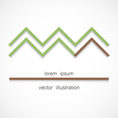 Minimalist orman ve ev illüstrasyon