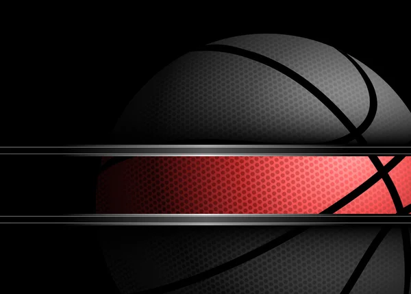 Basketball on black background — Stock Vector