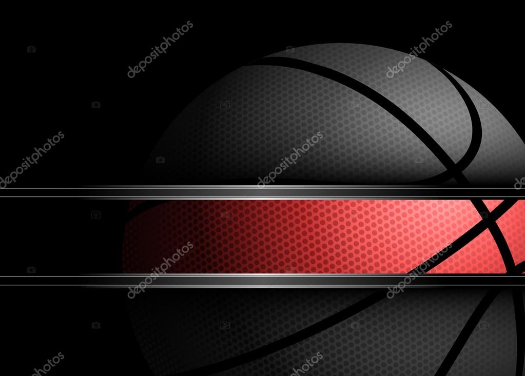 Vector illustration of a basketball on black background