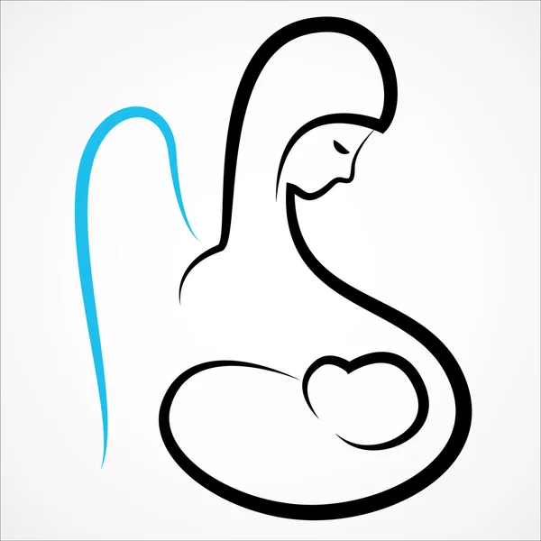 Moeder en baby icoon — Stockvector